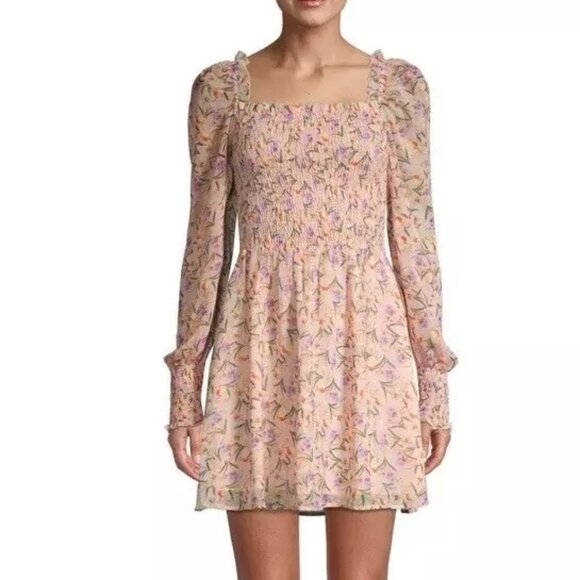 Allison New York Smocked Bodice Floral Print Dress S/P - Picture 2 of 16